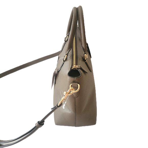 Coach CR156 Refined Pebbled Leather Georgia Satchel Crossbody Handbag Dark Stone - Picture 5 of 7